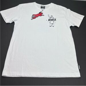 ICECREAM Man Short Sleeve Tee Size Medium White 100% Cotton Shirt NEW *TINY FLAW